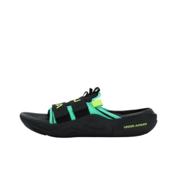 Under Armour Alpha EVA Rubber Sole Slip Resistant Abrasion Resistant Casual Slippers Unisex Black Green Yellow