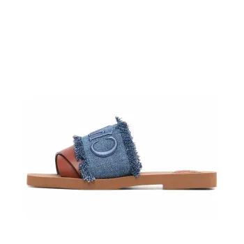 Chloe Woody Denim Slides Women's