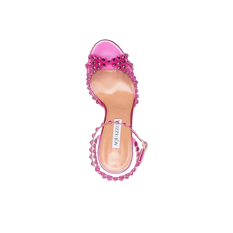 AQUAZZURA Tequila Plexi 105 Stylish Sandals Women's Pink-4