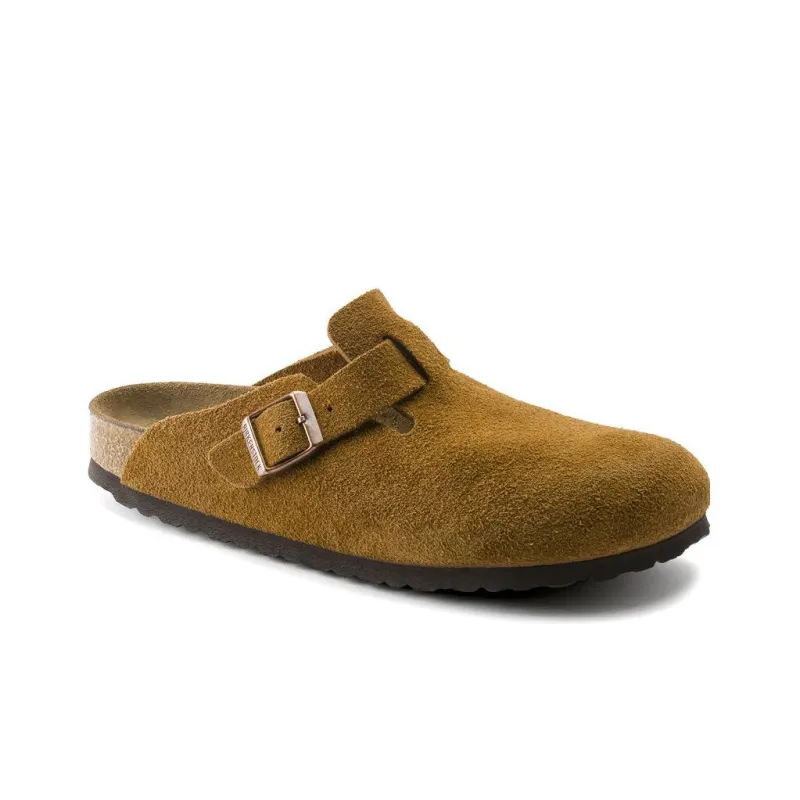 Birkenstock Boston Soft Footbed Suede Leather Narrow 'Mink'-1