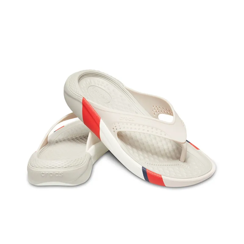 Crocs LiteRide Colorblock Slides 'White Red'-3