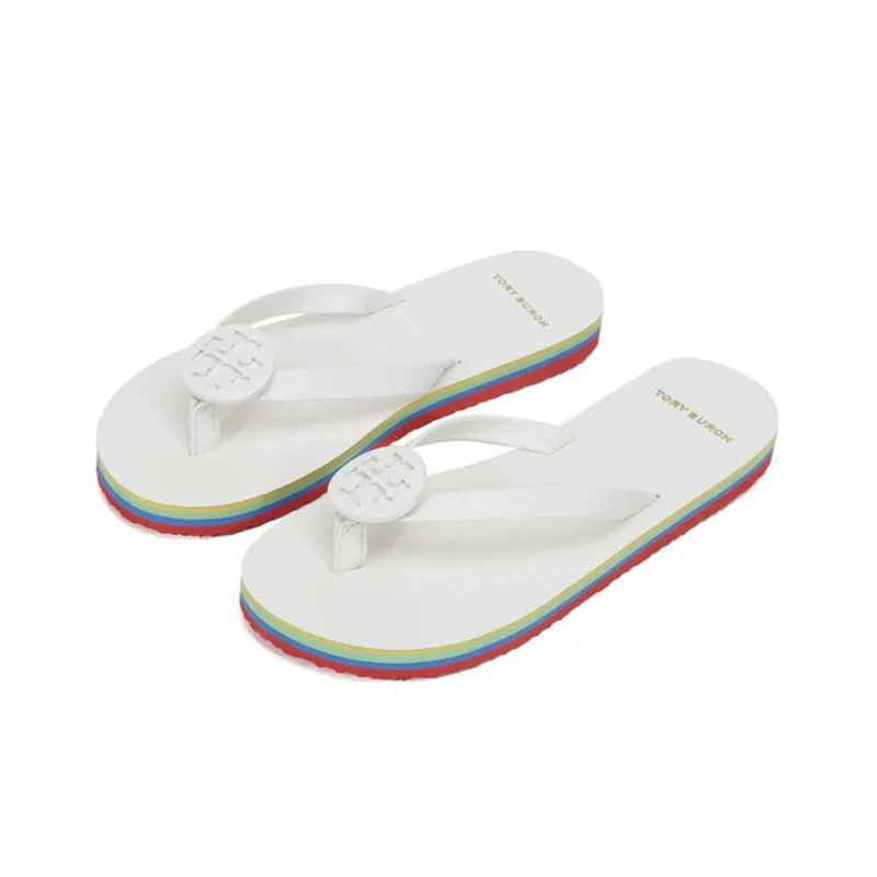 TORY BURCH Slip Resistant Slide Slippers Women's White-2