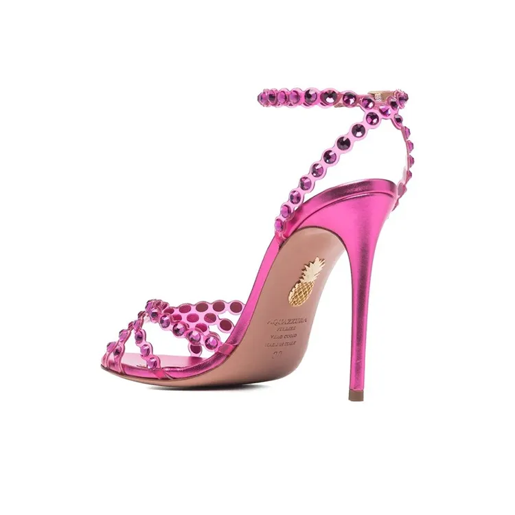 AQUAZZURA Tequila Plexi 105 Stylish Sandals Women's Pink-3