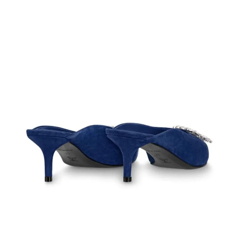 LOUIS VUITTON Madeleine Abrasion Resistant Closed Toe Slippers Women's Blue-3