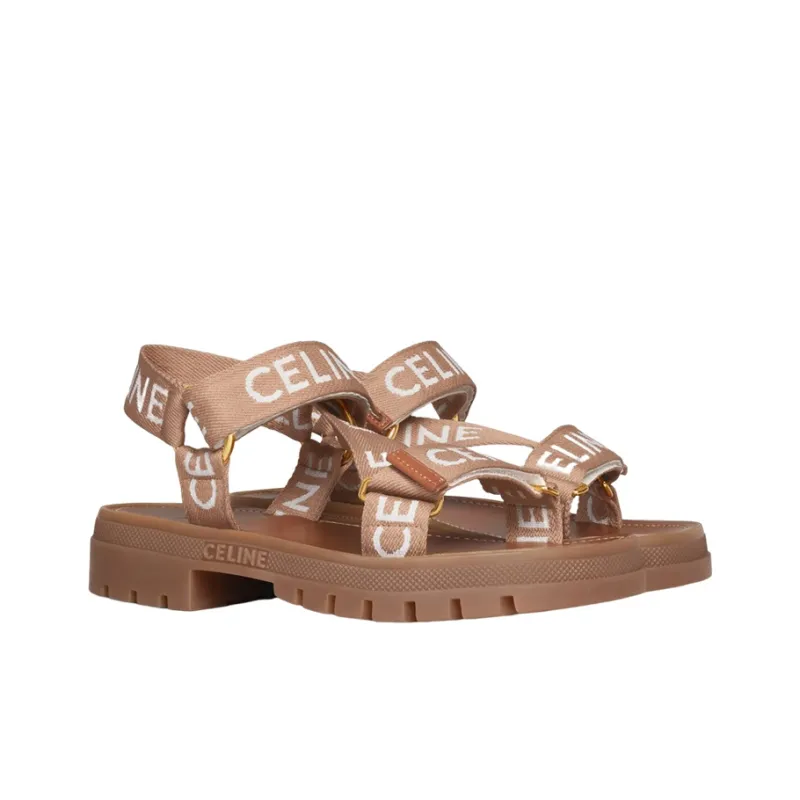 CELINE Beach Sandals Women's Brown-2