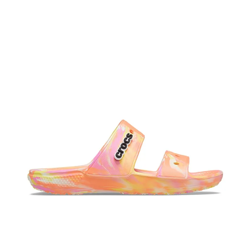 Crocs Classic Clog Marble Beach Unisex Red Multi Color Slippers 'Red'-1