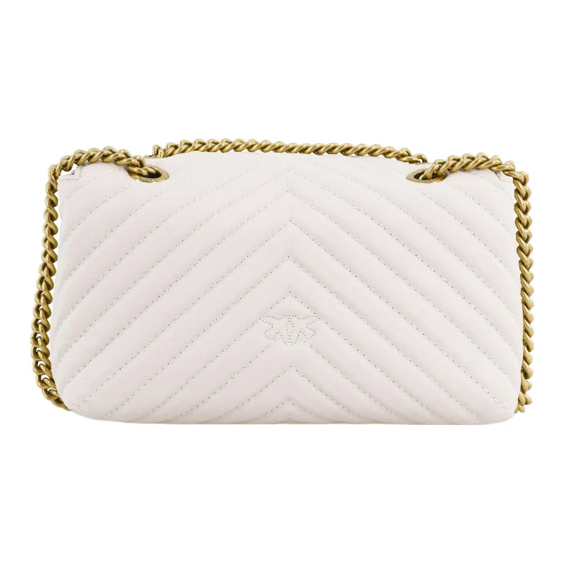PINKO Cow Leather Bird Bag Swan Bag Crossbody Bag Shoulder Bag Women's Beige-3