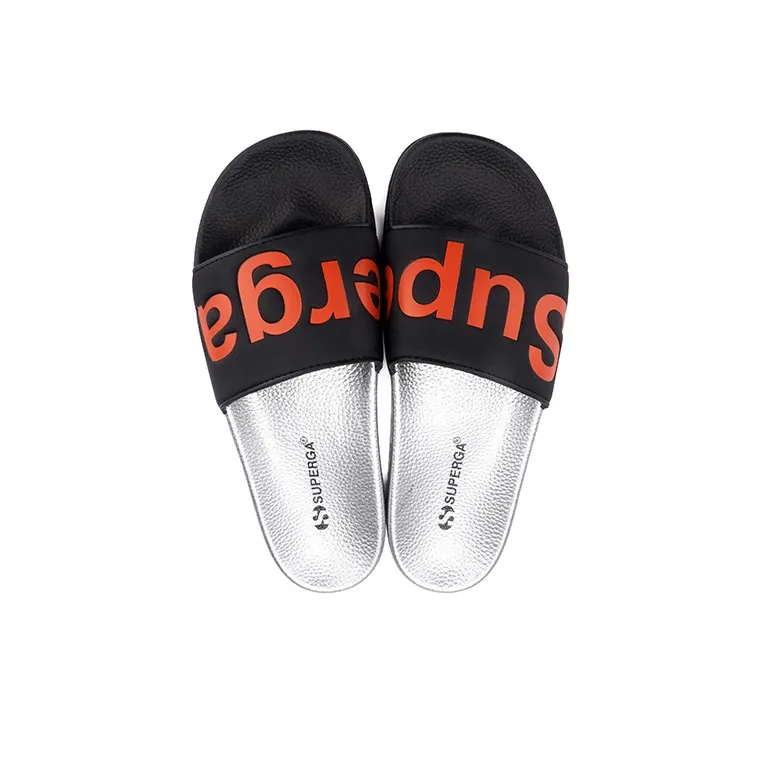 SUPERGA Slide Slippers Unisex Black/Orange-4