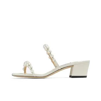 Jimmy Choo Amara 45 Slide Slippers 4.5cm Women's White