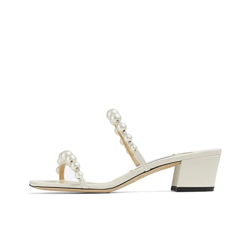 Jimmy Choo Amara 45 Slide Slippers 4.5cm Women's White-0