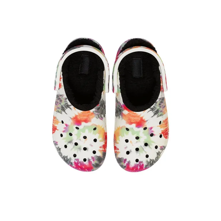 Crocs Classic Tie Dye Lined Clog Black Multi-3