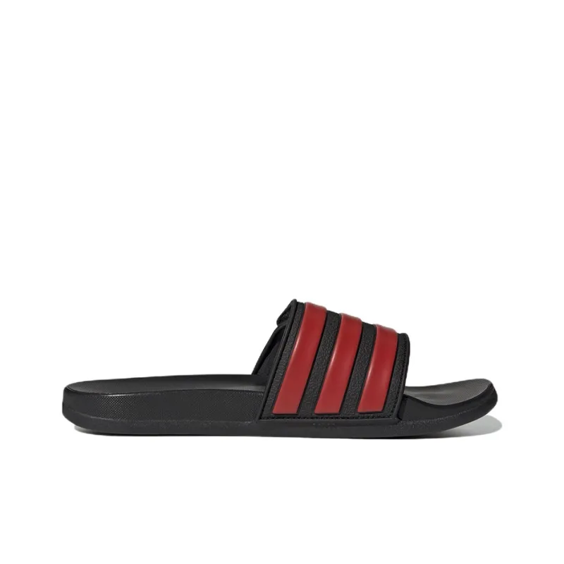 Adidas Adilette Rubber Sole Slip-Resistant Slide Slippers Men's Black Red-1