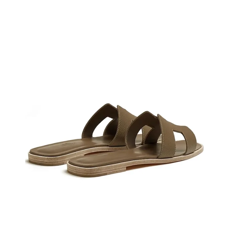 HERMES Oran Sandal Etoupe Epsom Leather-3