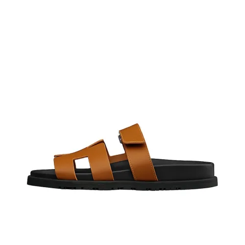 HERMES Chypre Slide Slippers Women's Brown/Black