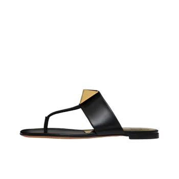 Valentino One Stud Flip Flops Women's Black