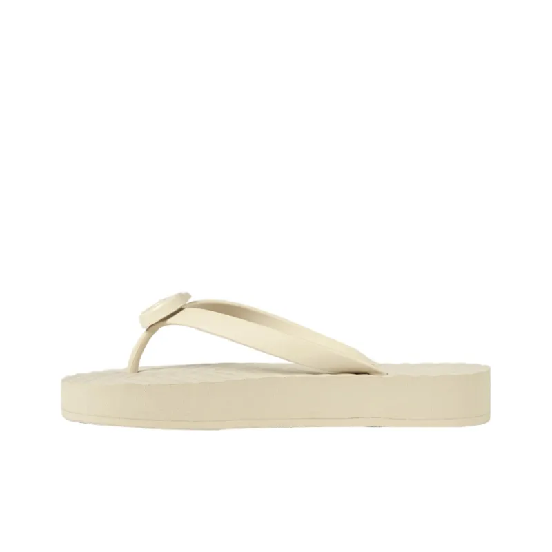 GUCCI Chevron Thong Sandal White Rubber Women's-0