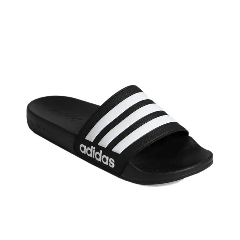 Adidas ADILETTE SHOWER Rubber Sole Slide Slippers Unisex Black White-2