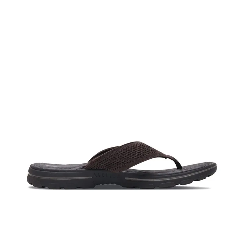 Skechers Relaxed Fit Rubber Sole Slip-Resistant Slide Slippers Men's Chocolate-1
