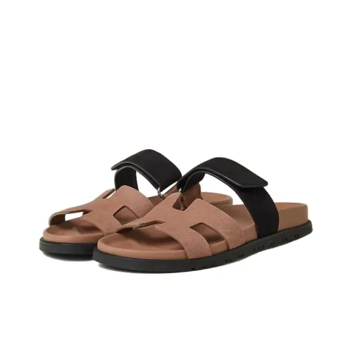 HERMES Chypre Slide Slippers Women's Brown