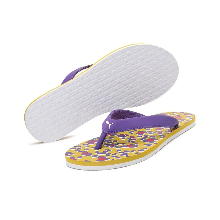 PUMA Epic Flip Slip-Resistant Slide Slippers Women's Purple Yellow-4