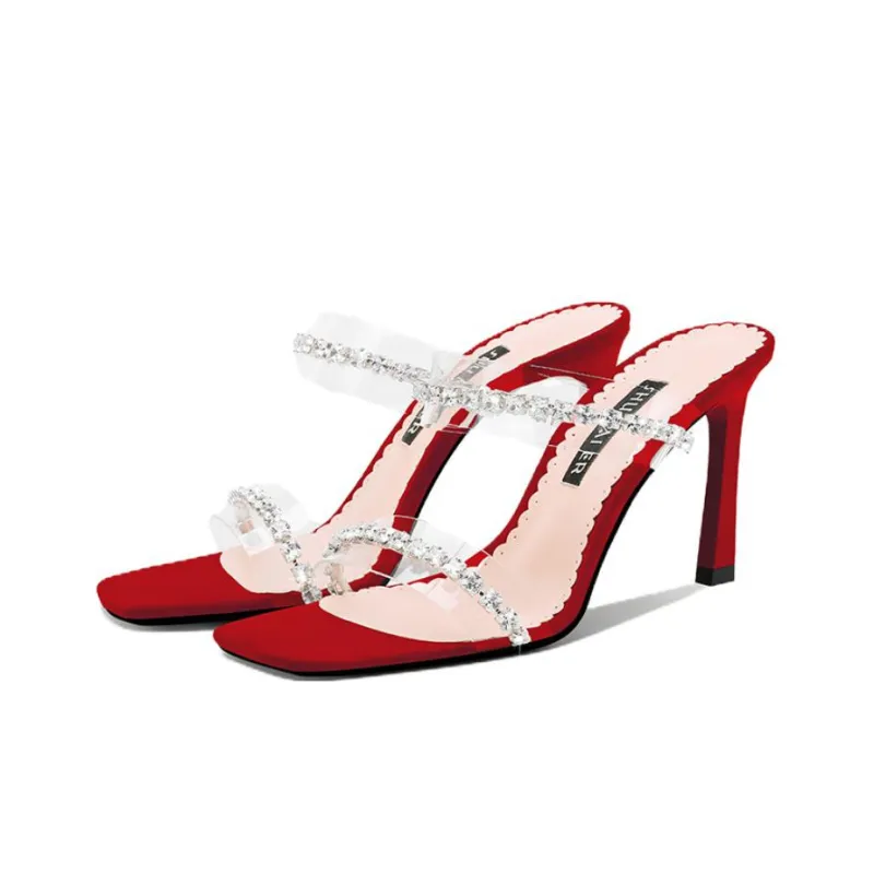 SHUDAIER Slide Slippers Women's Red-1