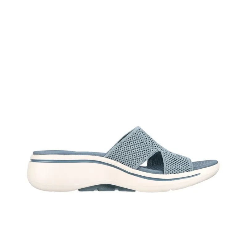 Skechers Go Walk Arch Fit Rubber Sole Slip-Resistant Slide Slippers Women's Light Blue-1