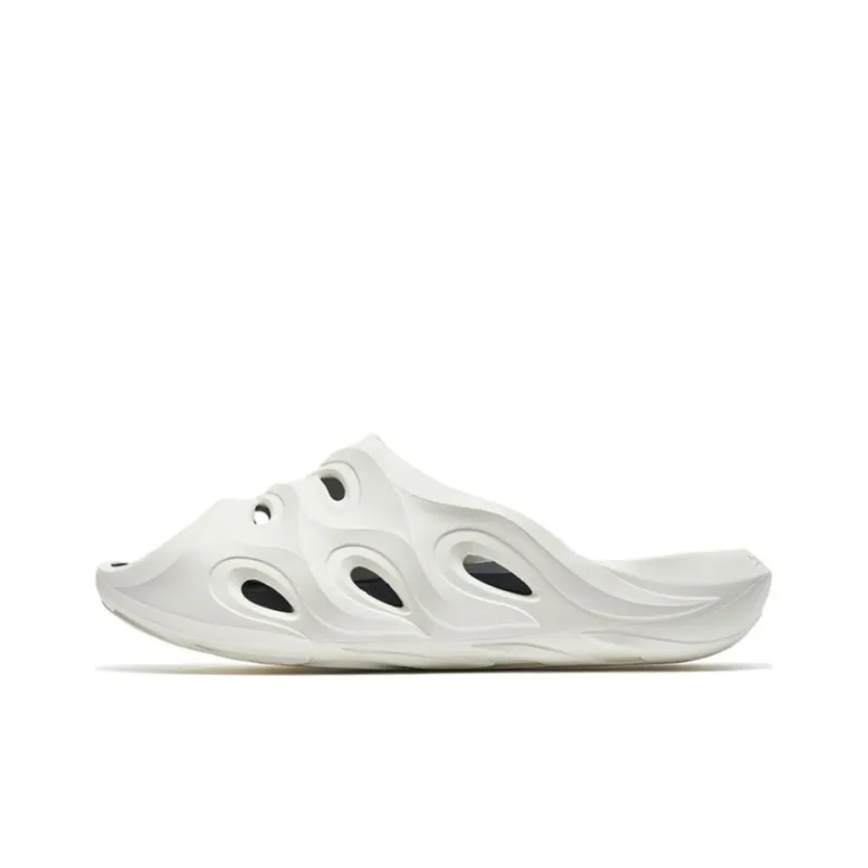 XTEP Flame Drag Rubber Sole Slide Slippers Men's White Black-0