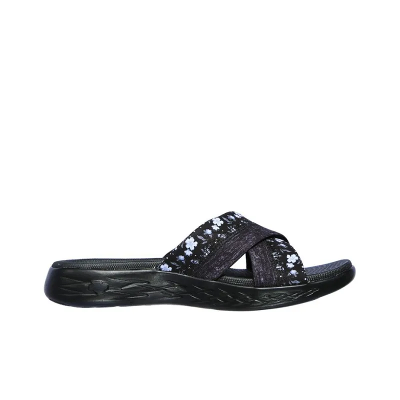 Skechers ON THE GO Slide Slippers Women's Black Blue-1