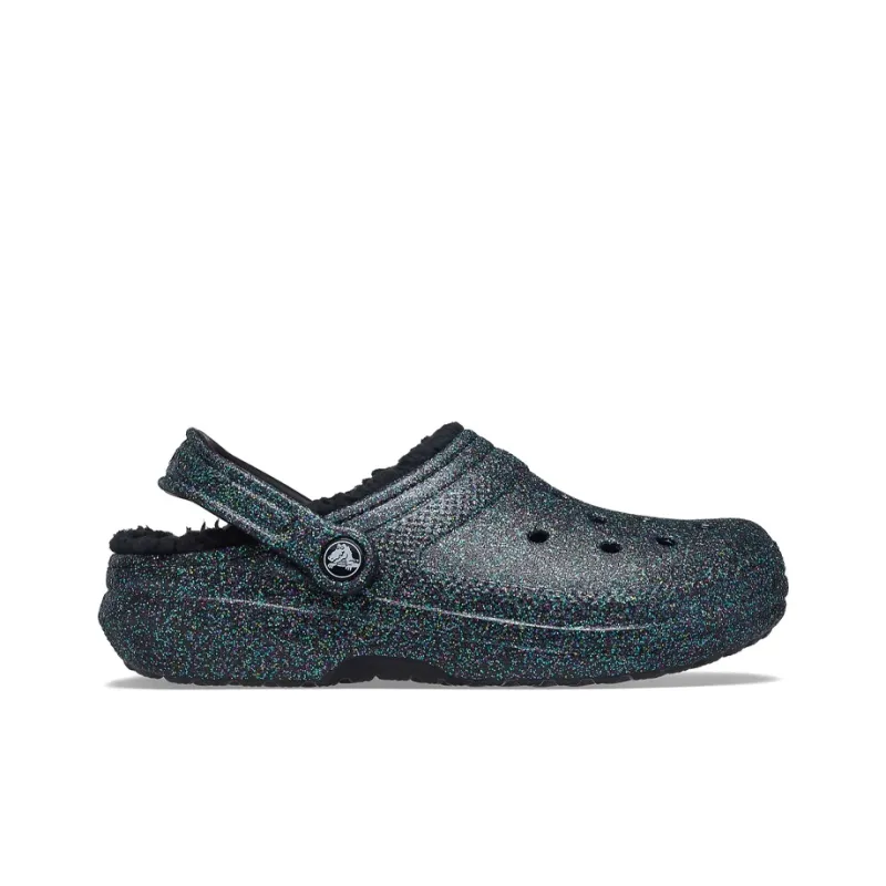 Crocs Classic Glitter Black Lined Clogs 'Starry Skies' Women's-1