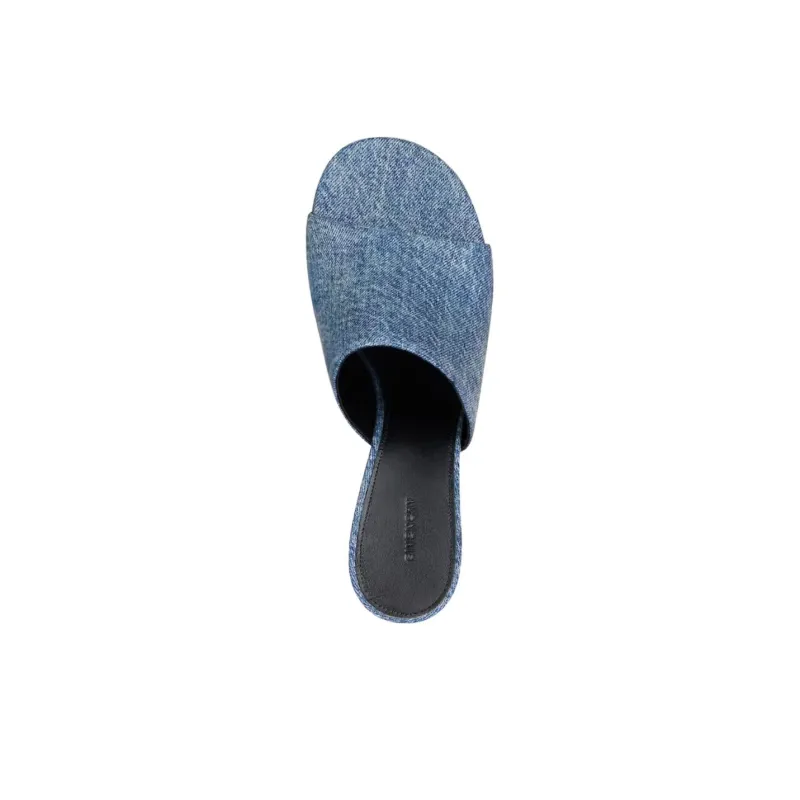 Givenchy G Cube 90mm Denim Mules-4