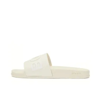 HUGO BOSS Rubber Sole Slide Slippers Men's White