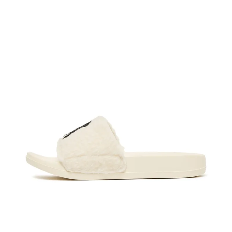 MLB Slipper Rubber Sole Slip Resistant Slide Slippers Unisex Ecru-0