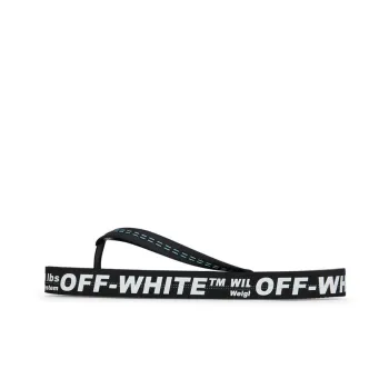 OFF WHITE Logo Flip Flop Black White