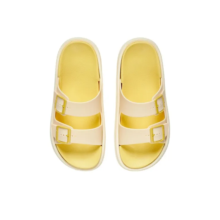 LiNing Clap Rubber Sole Slide Slippers Women's Yellow-3
