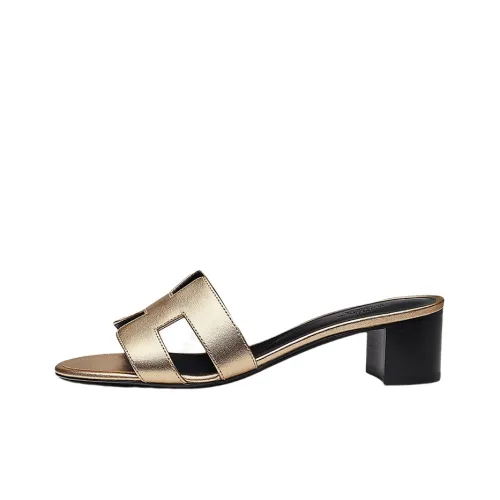 HERMES Slide Slippers Women's Gold