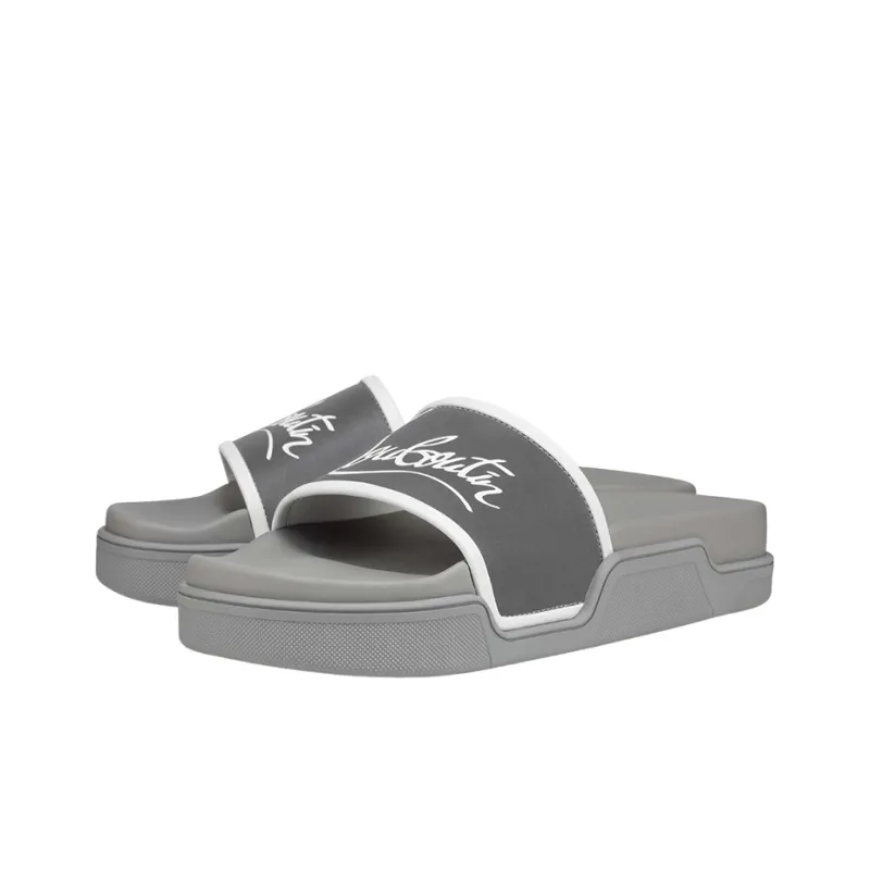 CL LUBOTING Rubber Sole Slide Slippers Men's Silver-2