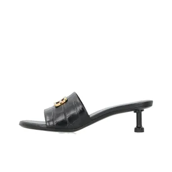 Balenciaga Bb Plaque Embossed Mules Women's