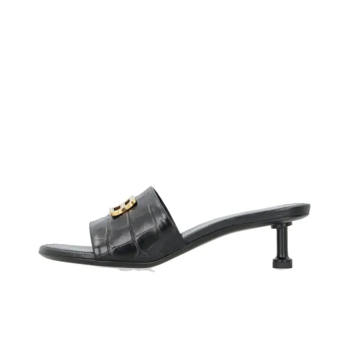 Balenciaga Bb Plaque Embossed Mules Women's