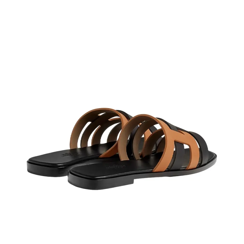 HERMES Amore Odor-Resistant Slide Slippers Women's Black Brown-4