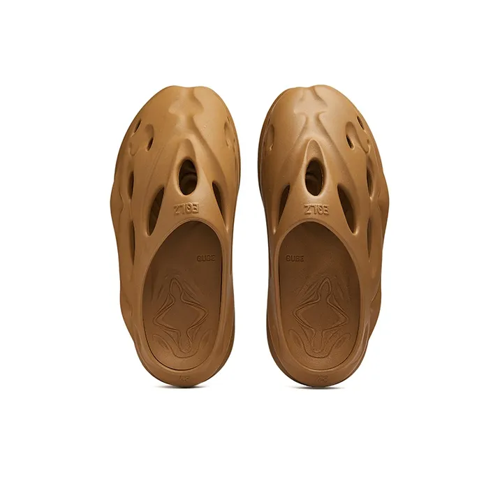 EQLZ EQUALIZER Quiet Abrasion Resistant Slide Slippers Unisex Fallen Leaves Brown-3