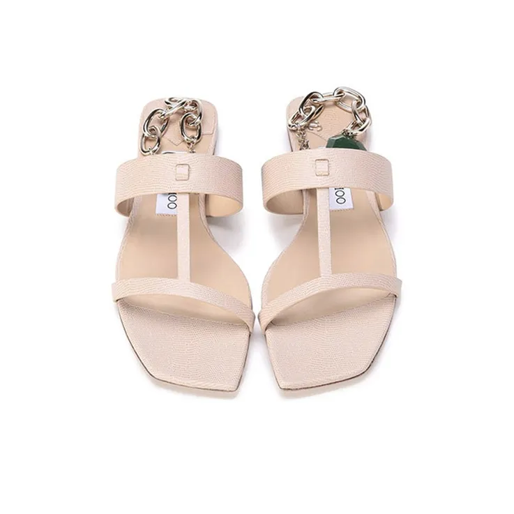Jimmy Choo One Strap Sandals Women's Beige Yellow-3