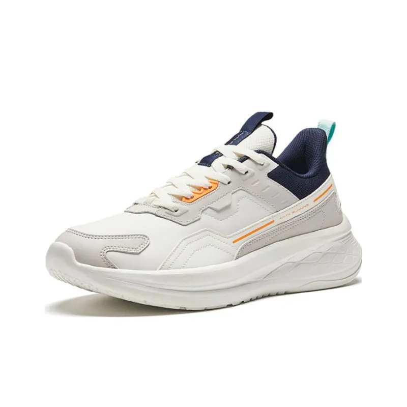 Anta Anti Slip Wear Resistant Low Top Running Shoes Men's White-1