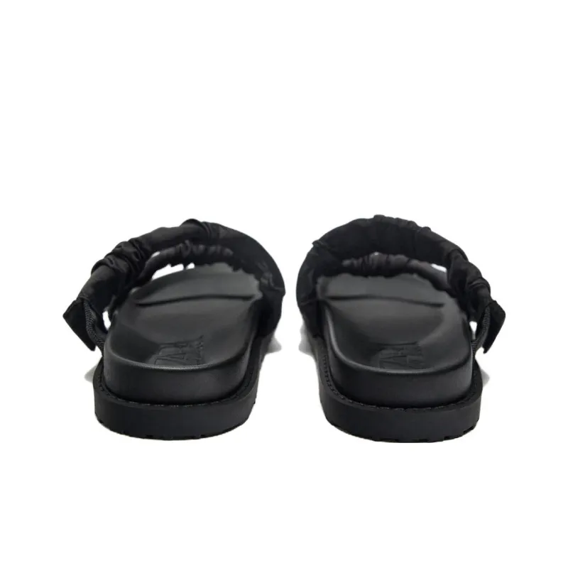 ZARA Rubber Sole Slide Slippers Women's Black-4