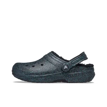 Crocs Classic Glitter Black Lined Clogs 'Starry Skies' Women's