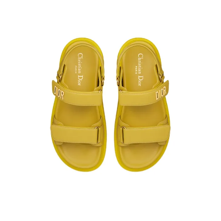 DIOR DiorAct One Strap Sandals Women's Mustard Yellow-4