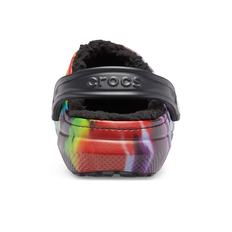 Crocs Classic Tie Dye Stay Warm Cozy Crocs Sports Slippers Unisex Purple Red-5