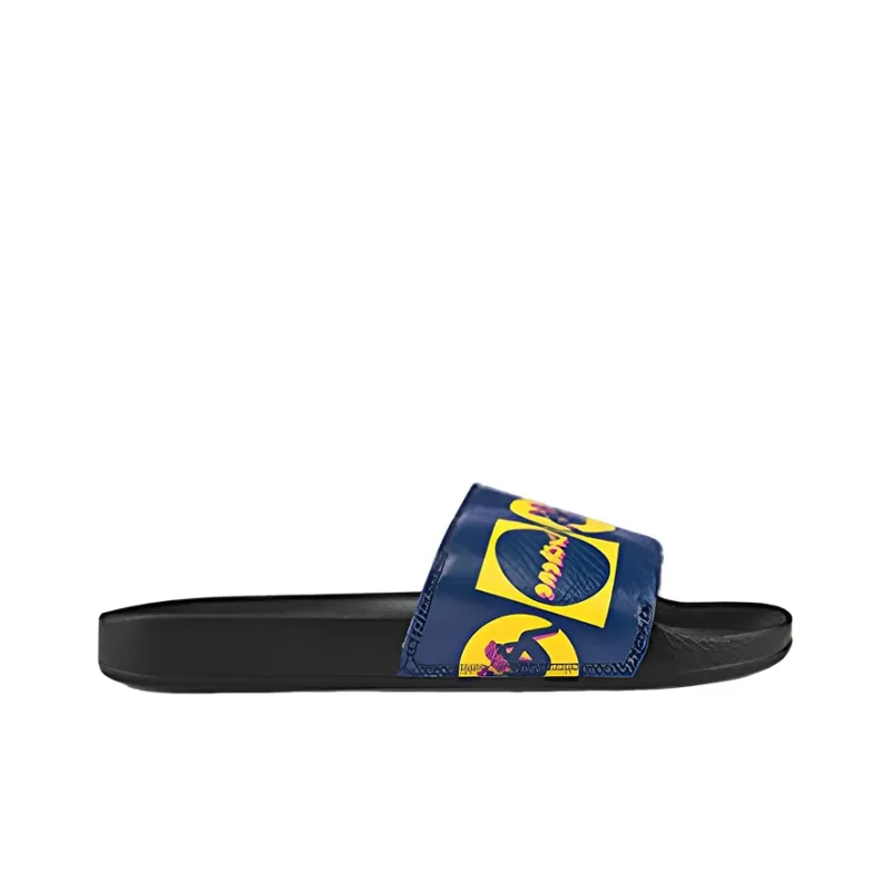 YISHUJIA x Kappa Rubber Sole Slide Slippers Unisex Blue Black-1