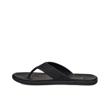 UGG Seaside Flip Leather Cowhide Slipper Black