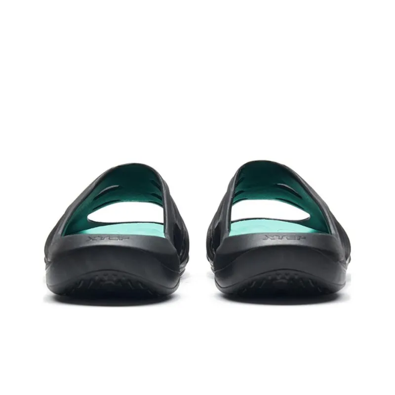 XTEP Quiet Slide Slippers Men's Black Green-4