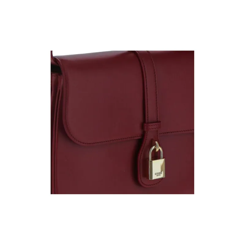 CELINE Tabou Smooth Calf Leather Shoulder Bag Crossbody Bag Regular Women's Burgundy-3